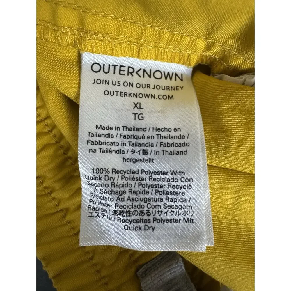 Outerknown Nomadic Volley Swim Trunks Men’s XL Yellow Quick Dry Surf Unlined